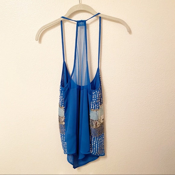 Hazel Pointed Striped Sequin Camisole Small - Picture 2 of 7